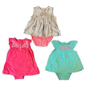 Carters Baby Girl Clothes Lot 3 Months Rompers Dresses Outfits Summer Polka Dot